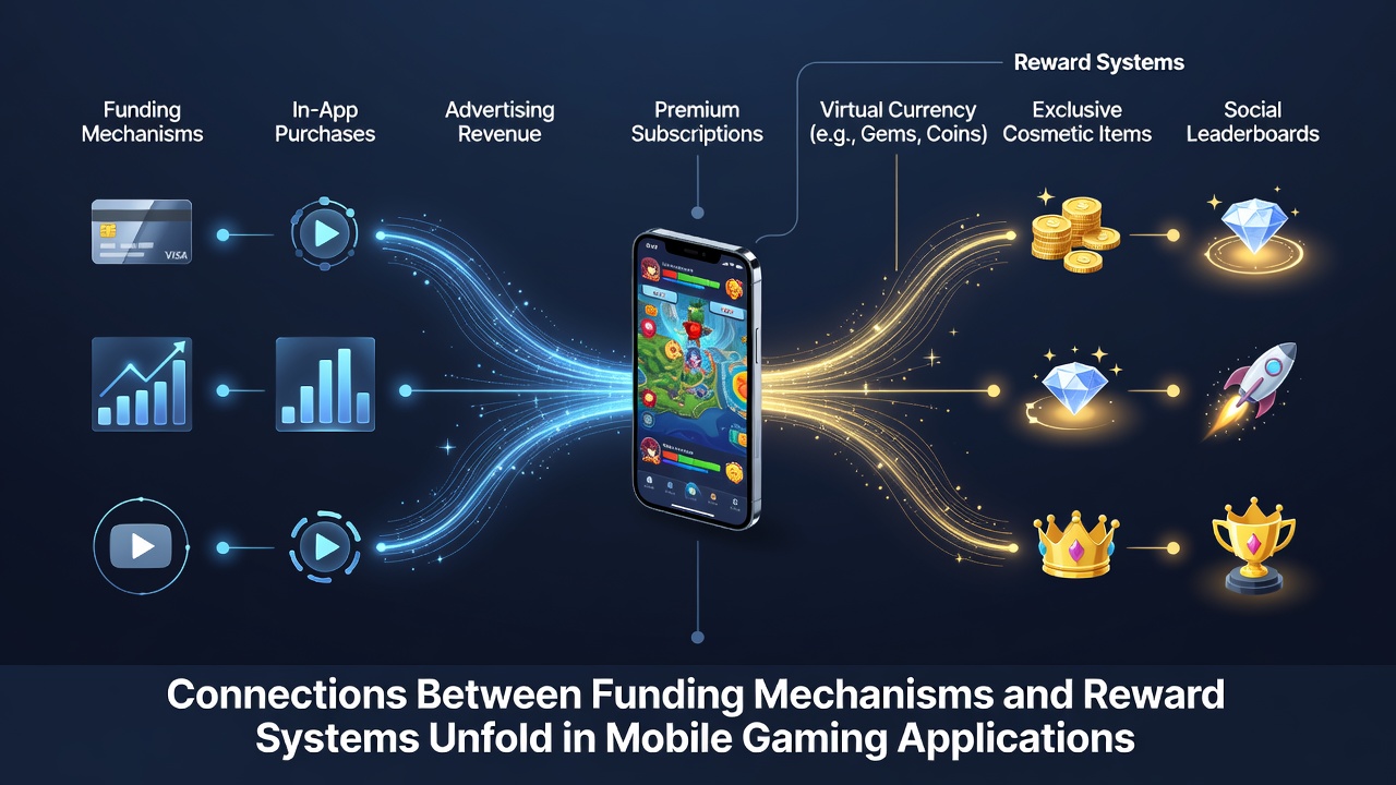 Dashboard view of a mobile gaming app displaying funding history alongside accumulated rewards and bonus progress bars