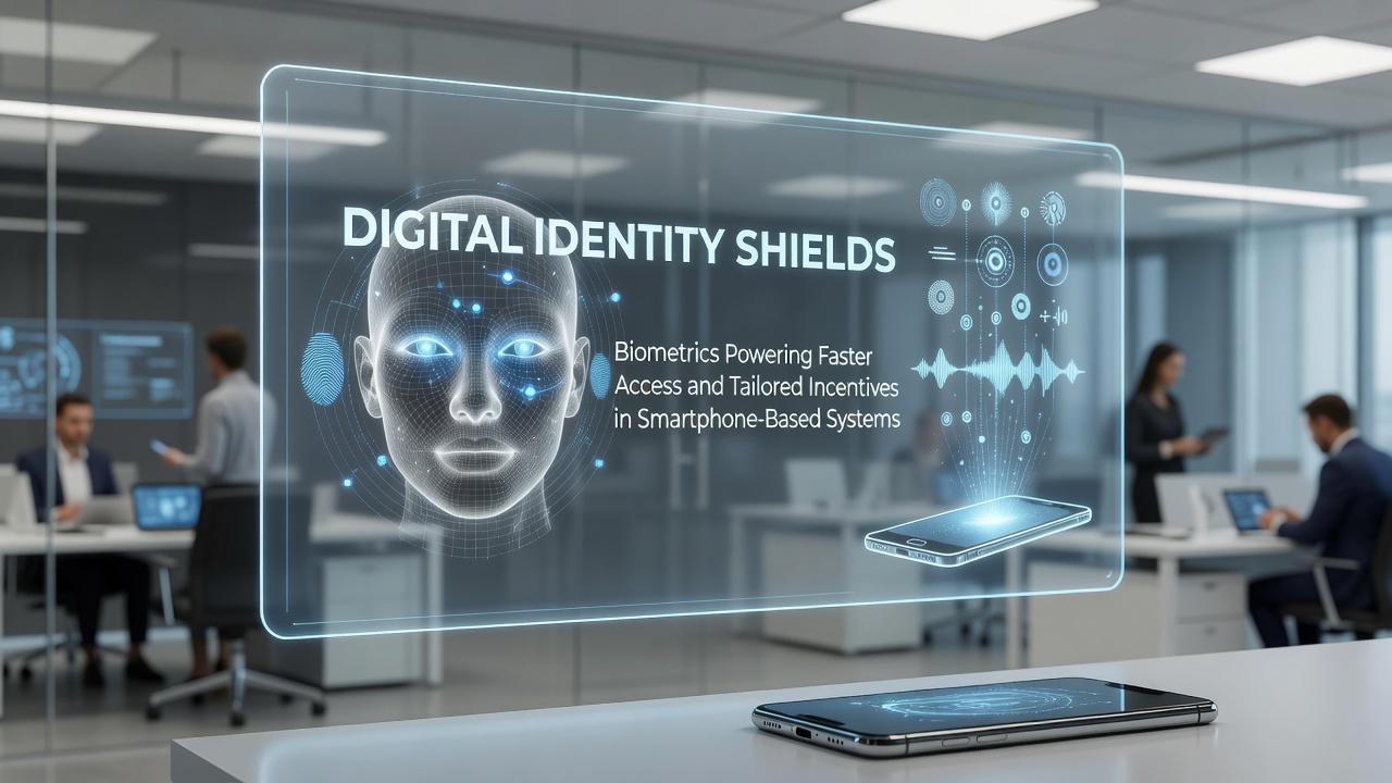 Close-up of facial recognition scan activating personalized casino bonus on mobile device