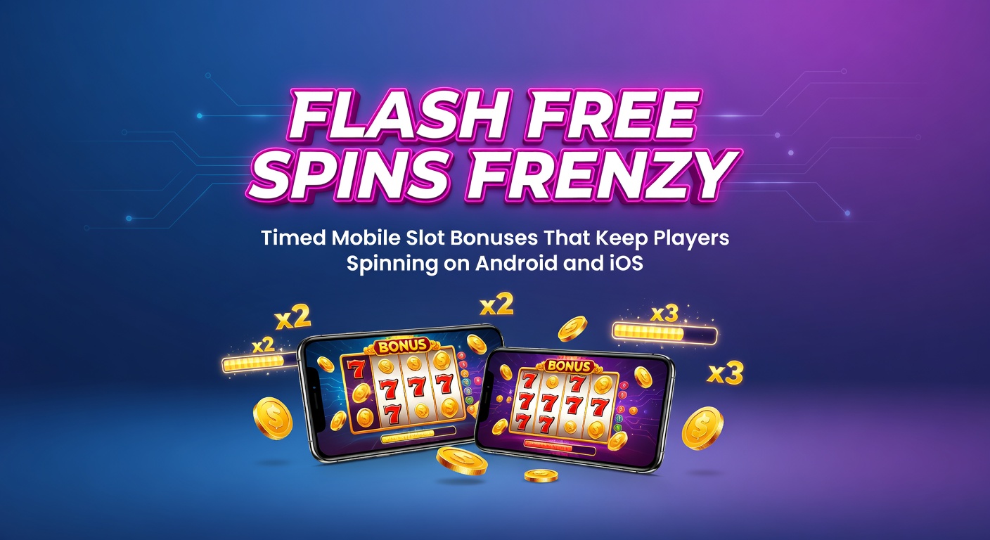 iOS iPhone displaying a cluster of slot icons with a free spins frenzy banner and urgent timer overlay amid colorful bonus animations