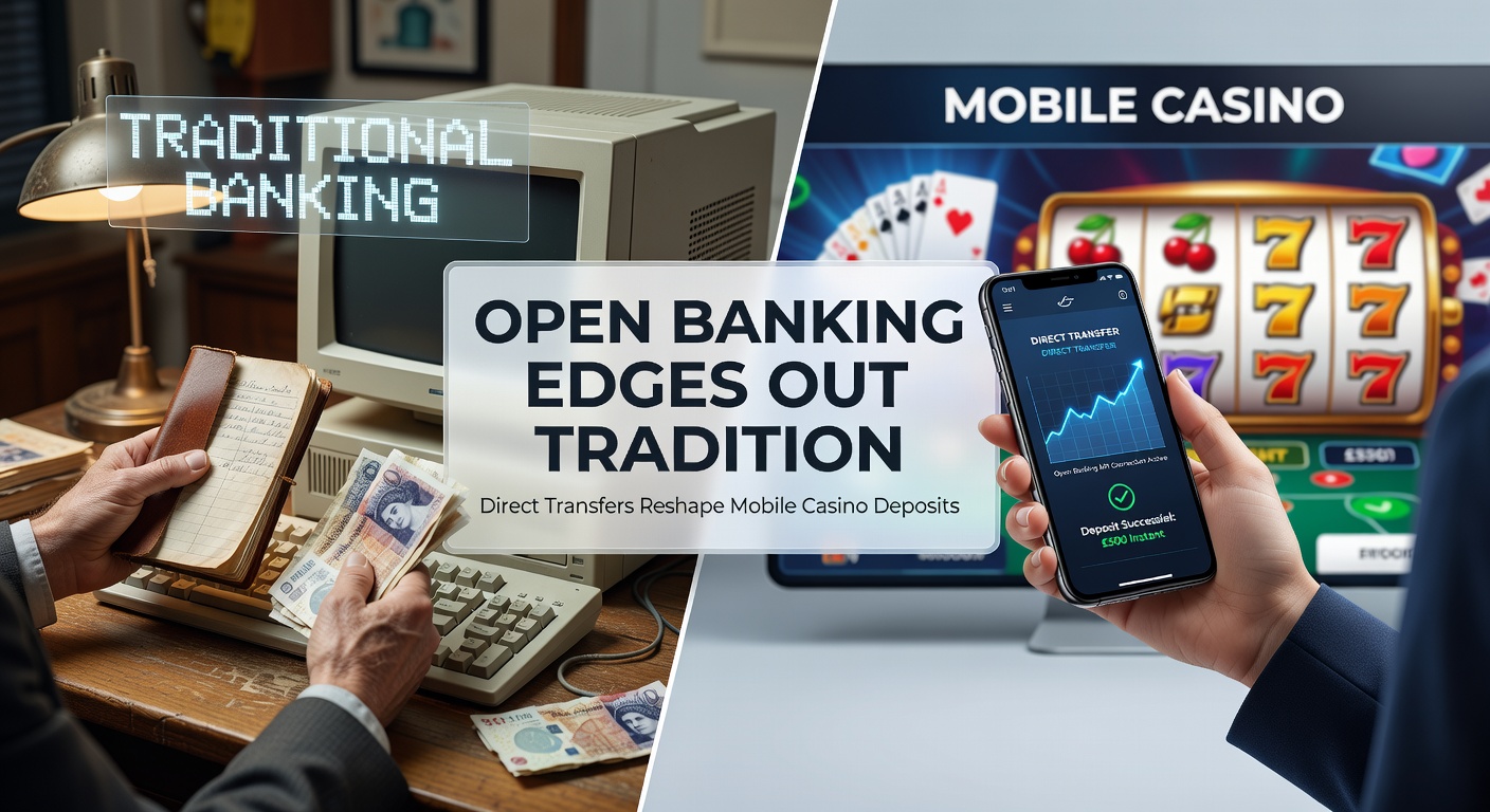 Graph comparing deposit method usage in mobile casinos over time, highlighting the sharp rise of open banking lines against declining card and e-wallet curves from 2024 to 2026